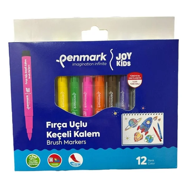 Penmark Süper Yıkanabilir 12'li Fırça Uçlu Keçeli Kalem Seti - Görsel 2