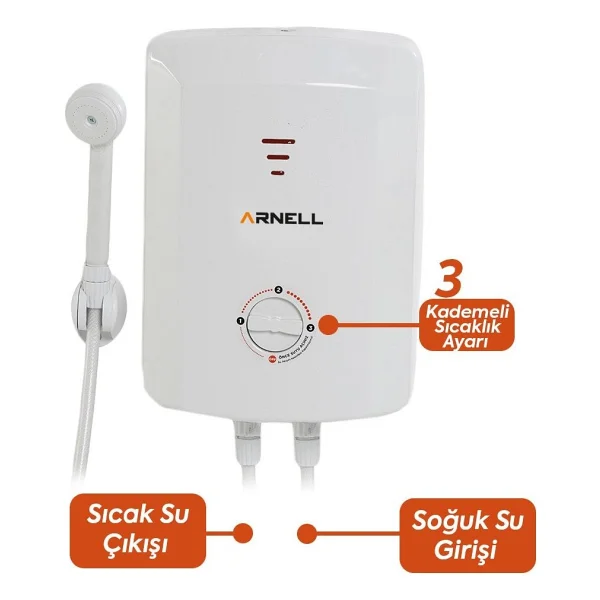 Arnell Şofben Elektirikli Ani Su Isıtıcısı Banyo Ve Mutfak Şofbeni -7500 Watt - Görsel 3