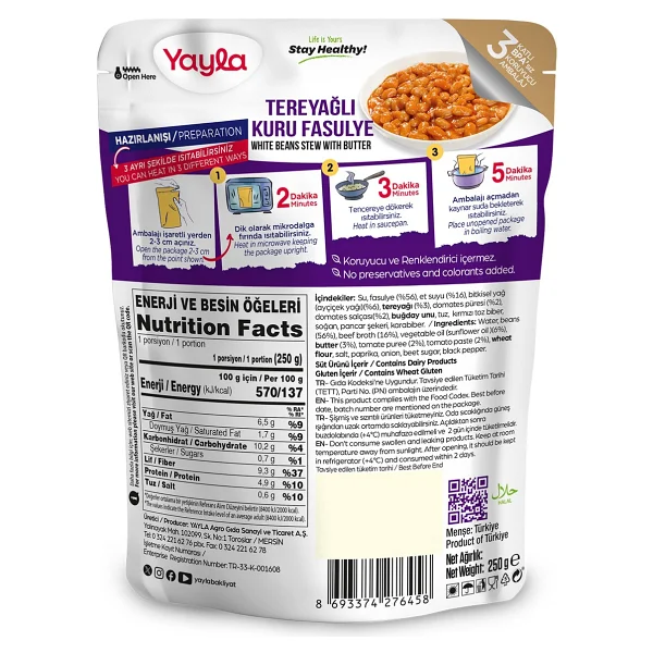 Yayla Tereyağlı Kuru Fasulye 250 Gr - Görsel 7