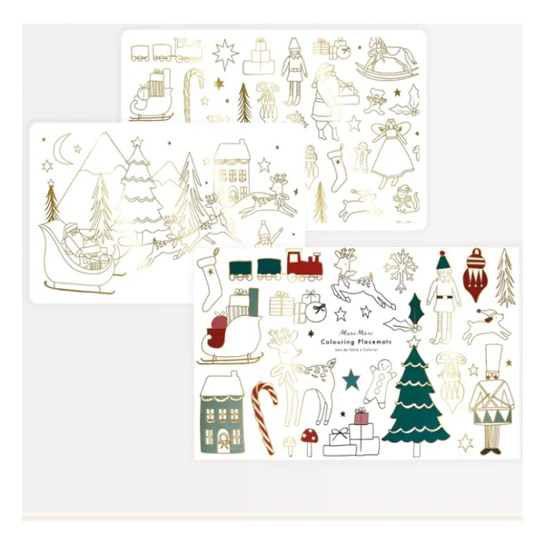 Meri Meri - Christmas Colouring Placemats - Yeni Yıl Boyamalı Amerikan Servisi - 8'li - Görsel 3