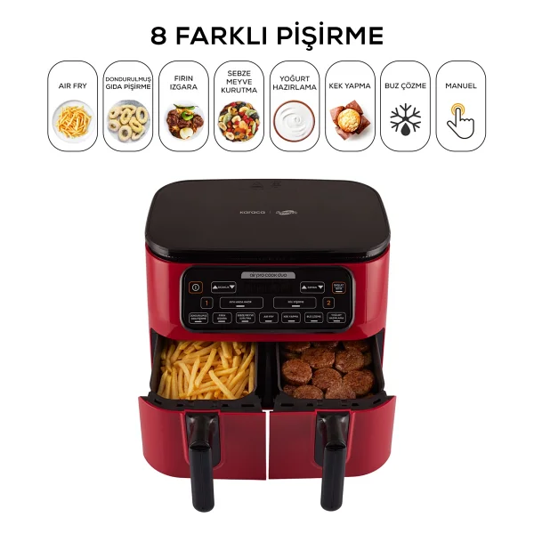 Karaca Air Pro Cook Duo Superfresh 8 Lt Yağsız Fritöz - Görsel 5