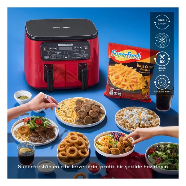 Karaca Air Pro Cook Duo Superfresh 8 Lt Yağsız Fritöz - Görsel 6