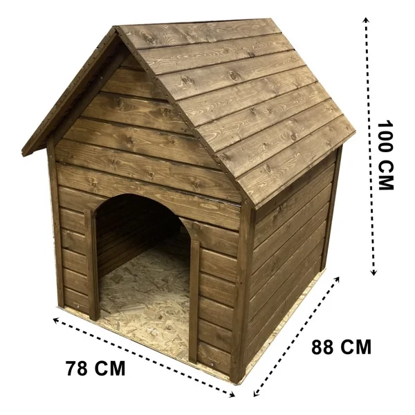 Reyo Pet Suya Soğuğa Dayanıklı Lüks Büyük Boy Ahşap Köpek Kulübesi 100 X 100 X 78 Cm Ceviz - Görsel 5
