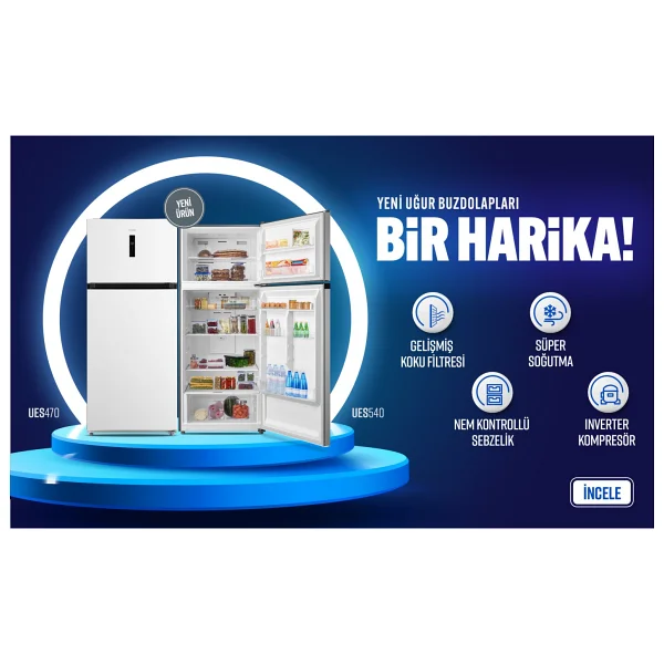 Uğur Ues 470 D2k Nf Dgt R65 Çift Kapılı No Frost Buzdolabı - Görsel 3