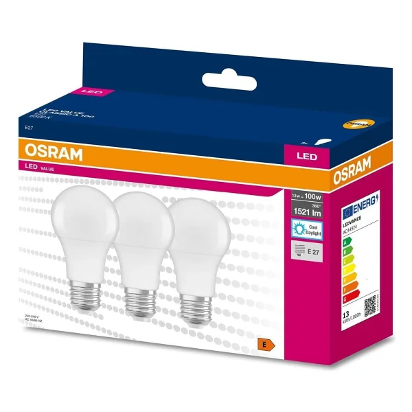 Osram Value Beyaz Işık 13 W-100 W E27 3'lü LED Ampul - Görsel 4