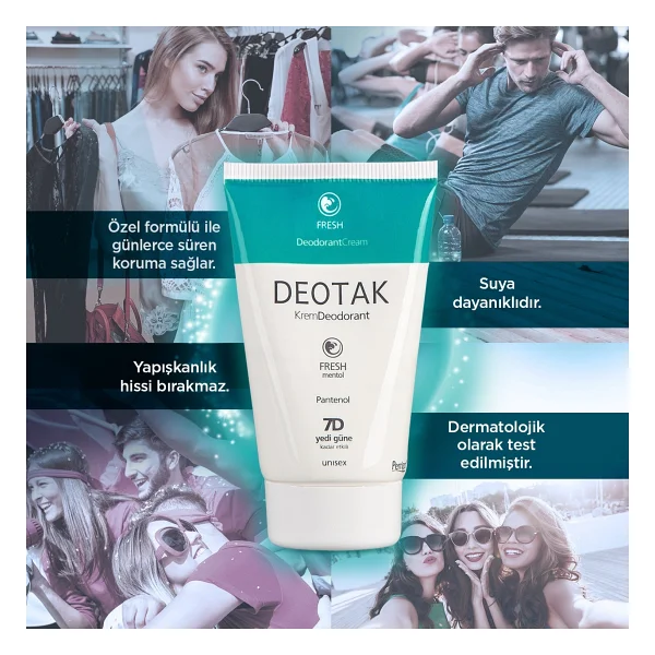 Deotak Fresh Mentol 35 Ml 4 Adet Krem Deodorant - Görsel 5