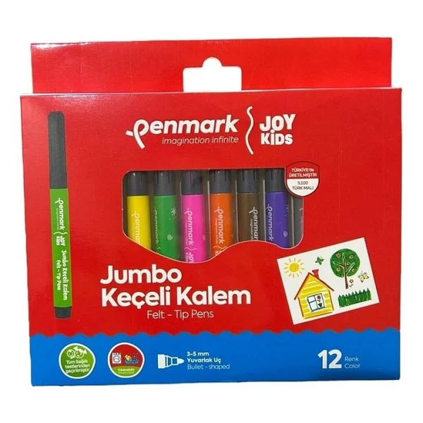 Penmark Süper Yıkanabilir 12'li Jumbo Keçeli Kalem Seti - Görsel 2