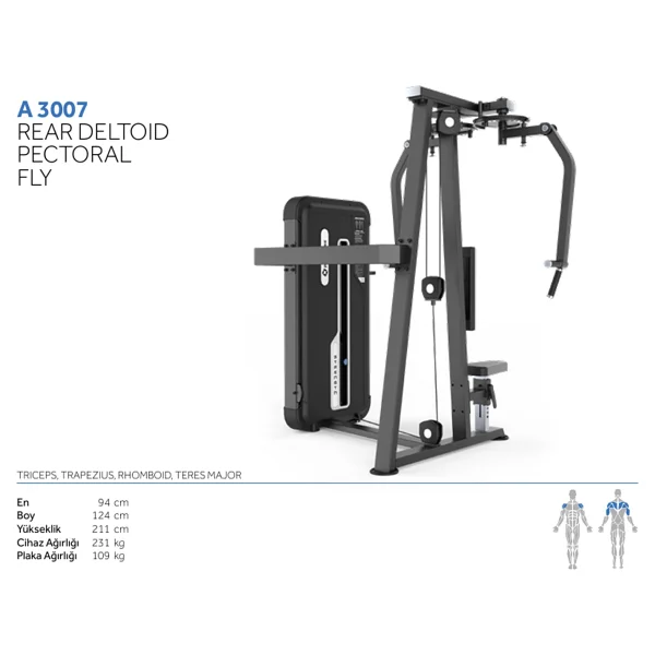 Profitness A3007 Rear Deltoid/Pectoral Fly Çalışma İstasyonu - Görsel 2