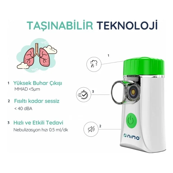Nimo Taşınabilir Nebulizatör Solunum Cihazı - 1 - Görsel 3