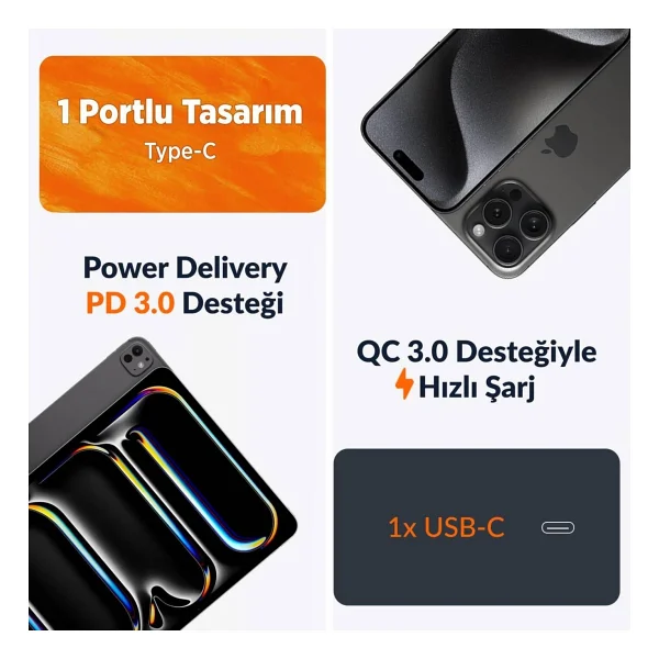 Juo G201c-W Beyaz 20 W Type-C Hızlı Şarj Adaptörü - Görsel 8