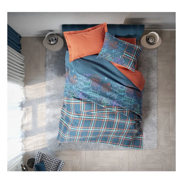 Cotton Box Pleds Tarçın Lastikli Çarşaflı Tek Kişilik Nevresim Takımı - Görsel 4
