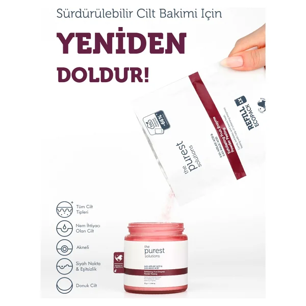 The Purest Solutions Exfoliating Fruit Enzyme %0,6 Azelaic Acid Powder Peeling 55 Gr - Görsel 3