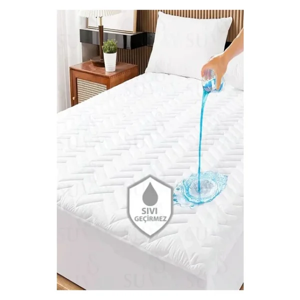 Suvay 70x140 Bebek Çocuk Kreş Anaokulu Alezi Kapitoneli Fitted Full Kenar Su Sıvı Geçirmez Çarşaf Alez - 70 X 140 Cm - Beyaz - Görsel 10