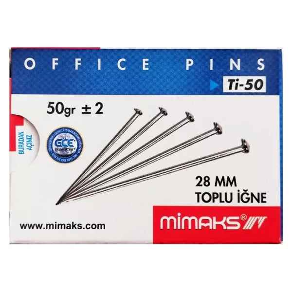 Mimaks Nikelli Toplu Iğne 50GR Kutu (TI50) - Görsel 2