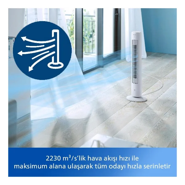 Philips 5000 Serisi Cx5535/00 Beyaz Kule Tipi Fanlı Vantilatör - Görsel 3