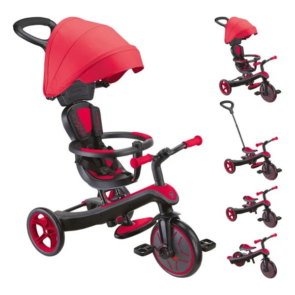 Globber Explorer Trike 4 İn 1 Kırmızı Bebek Bisikleti - Görsel 4