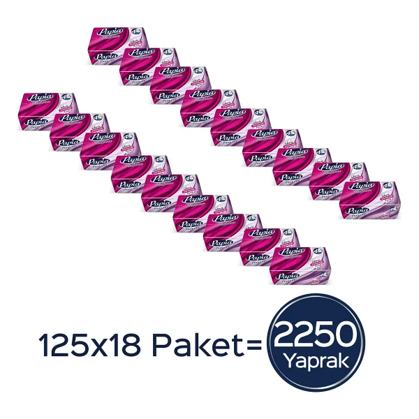 Papia Platinum Pratik Mendil 125'lı (18 Paket X 125 Yaprak) - Görsel 2