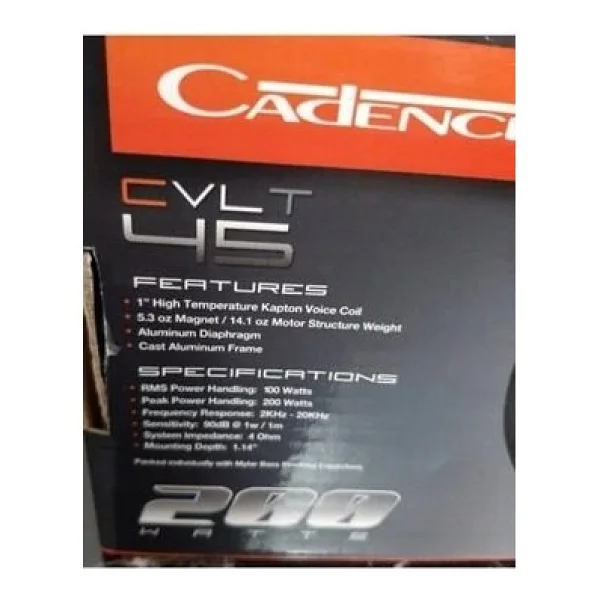 Cadence Sound Cvlt-45 Spl 10 Cm Dome Tweeter Hoparlör - Görsel 3