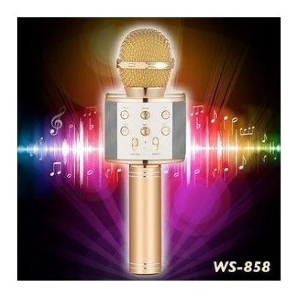 Tastech Şarjlı Kablosuz Karaoke Mikrofon Bluetooth Hoparlör Ses Değiştirme Özellikli Sd Kart USB Girişli - Gümüş - Görsel 7