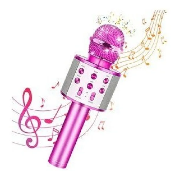 Tastech Şarjlı Kablosuz Karaoke Mikrofon Bluetooth Hoparlör Ses Değiştirme Özellikli Sd Kart USB Girişli - Gümüş - Görsel 8