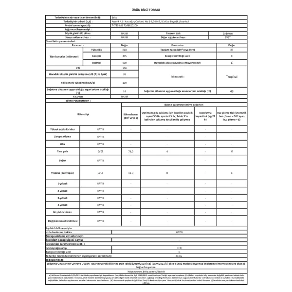 Beko 74785 MB Mini Buzdolabı - Görsel 4