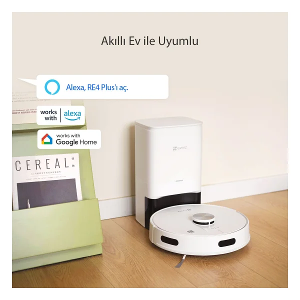 Ezviz Re4 Plus Çöp İstasyonlu Akıllı Robot Süpürge - Görsel 7