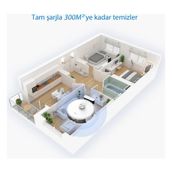 Ezviz Re4 Plus Çöp İstasyonlu Akıllı Robot Süpürge - Görsel 5