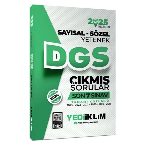 Yediiklim Yayınları 2025 Dgs Sayısal Sözel Yetenek Tamamı Çözümlü Son 7 Sınav Çıkmış Sorular - Görsel 2