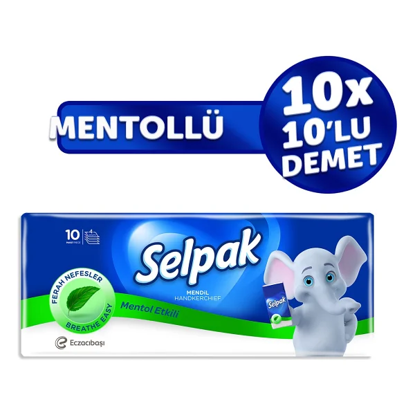 Selpak Mentollü Kağıt Mendil 10'lu 10 Adet - Görsel 3