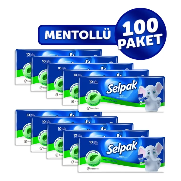 Selpak Mentollü Kağıt Mendil 10'lu 10 Adet - Görsel 2