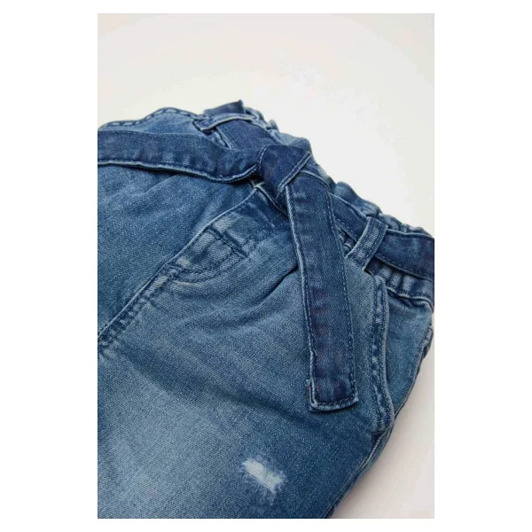 Defacto Paperbag Düz Paça Jean Pantolon Kız Bebek D1532a524au Mavi - Görsel 2