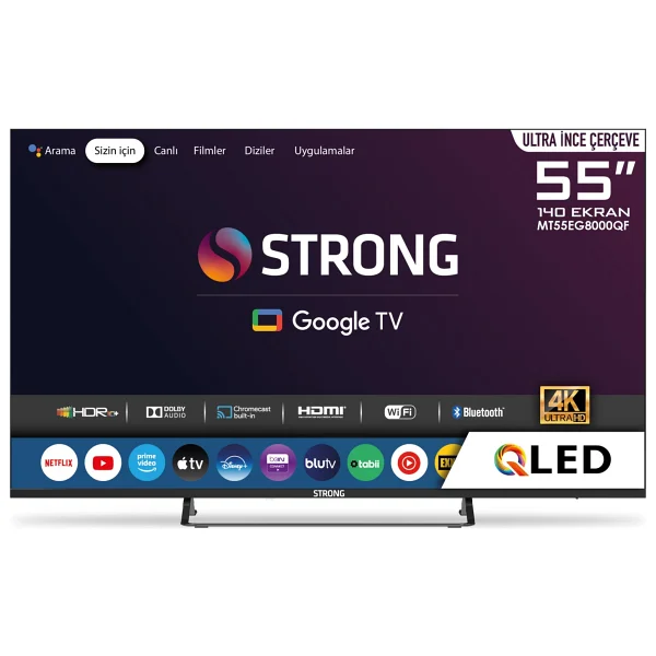 Strong Mt55eg8000qf 4K Ultra HD 55" 140 Ekran Uydu Alıcılı Google Smart QLED TV - Görsel 8