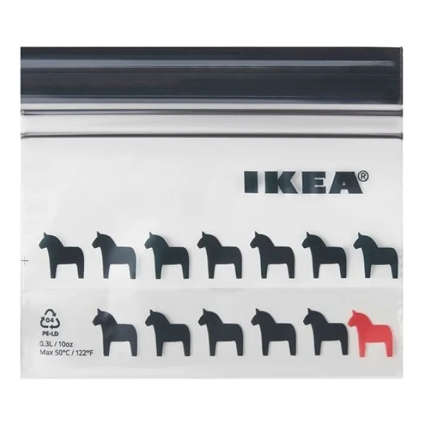 Ikea Istad Kilitlenebilir Buzdolabı Poşeti, Siyah-Desenli, 0,3 Lt, 25 Adet - Görsel 4