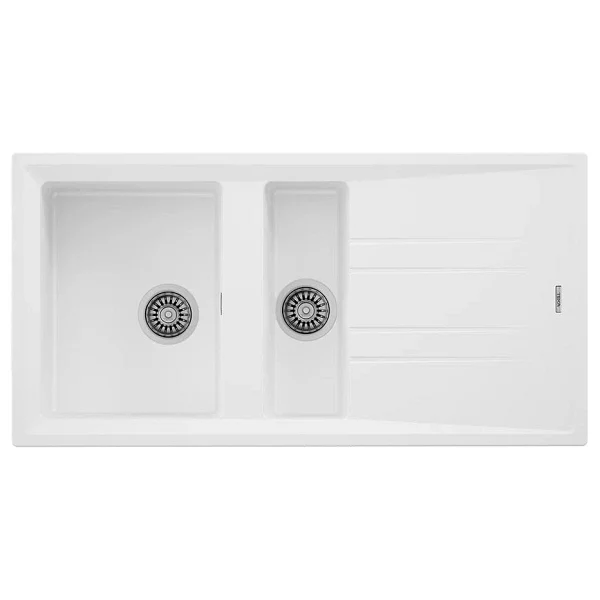 Teka Stone 60 B-Tg Tezgah Üstü 1.5 Gözlü Beyaz Granit Eviye - Görsel 2