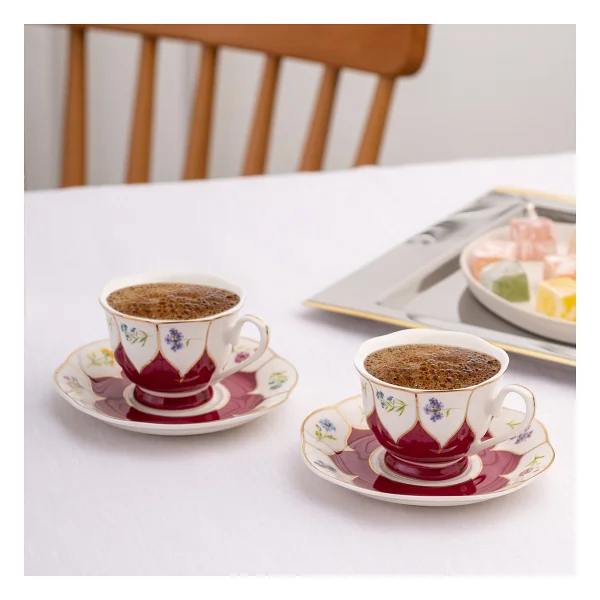 Emsan Kır Çiçekleri 2 Kişilik Kahve Fincan Takımı