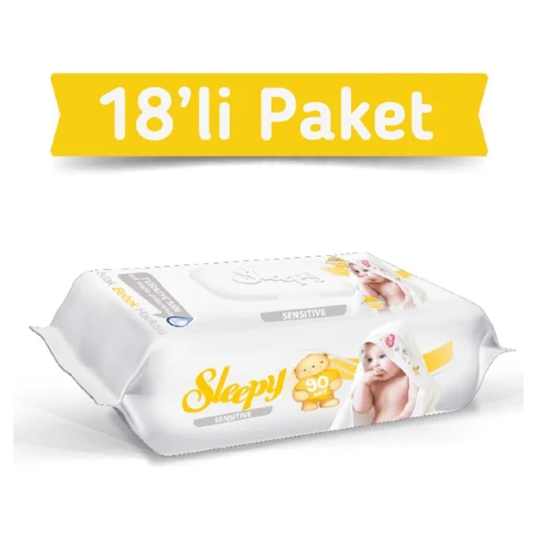 Sleepy Sensitive 90 Yaprak 18'li Paket Islak Mendil - Görsel 2