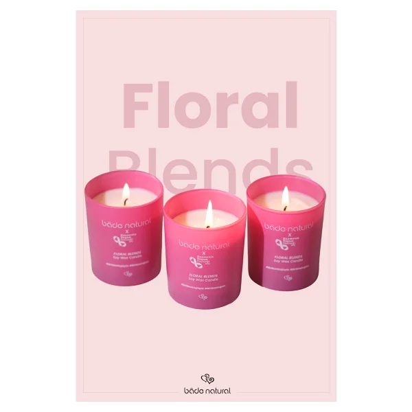 Bade Natural Soya Mumu Floral Blends %100 Doğal Ve Vegan - 1 Adet - Pembe - Görsel 4