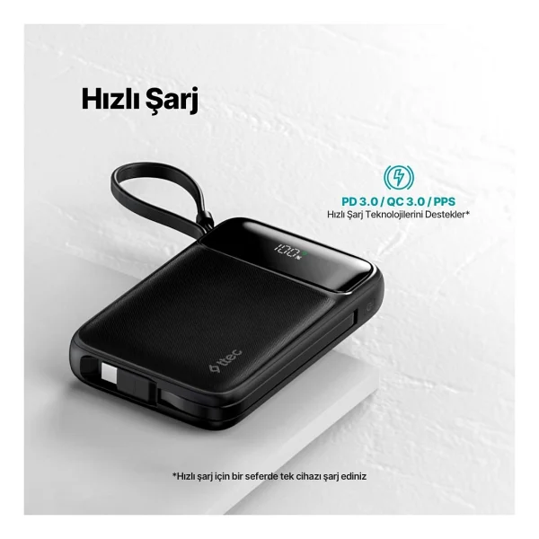 Ttec Recharger Pro Lcd 2bb215 22.5 W 10000 mAh Hızlı Şarj Powerbank - Görsel 4