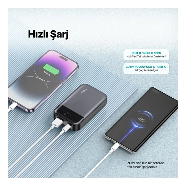 Ttec Recharger Pro Lcd 2bb214 30 W 10000 mAh Hızlı Şarj Powerbank - Görsel 5