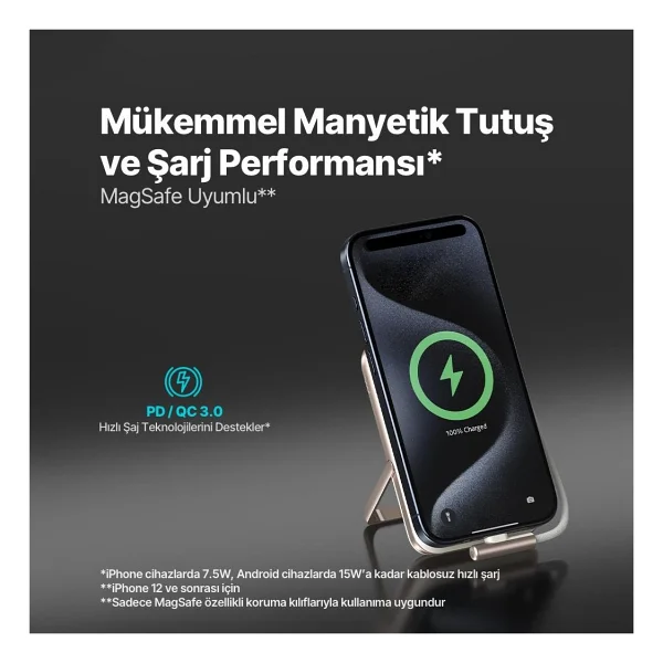 Ttec Recharger Pro M Lcd 2bb223 20 W 10000 mAh Hızlı Şarj Magsafe Powerbank - Görsel 3
