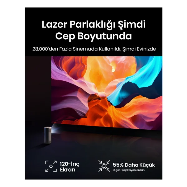 Anker Nebula Capsule Iıı Laser 300 Lümen Full HD Wi-Fi Taşınabilir Mini Projeksiyon Cihazı - Görsel 4