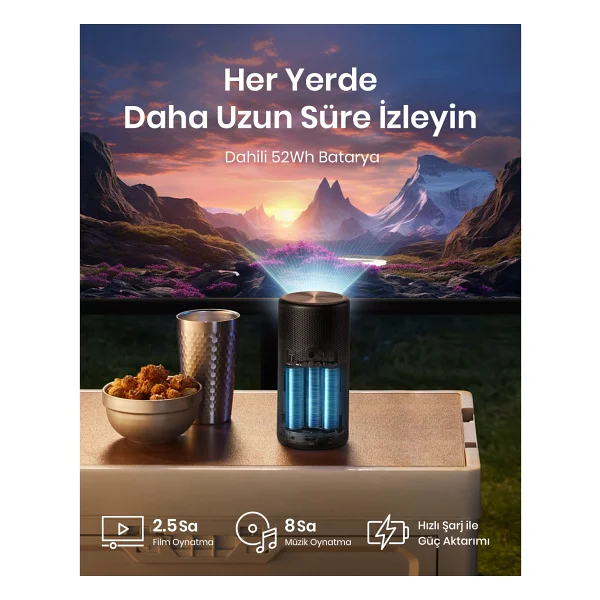 Anker Nebula Capsule Iıı Laser 300 Lümen Full HD Wi-Fi Taşınabilir Mini Projeksiyon Cihazı - Görsel 7
