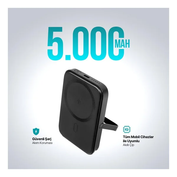 Ttec Recharger Pro M 2bb219 5000 mAh Standlı Hızlı Şarj Magsafe Powerbank - Görsel 8