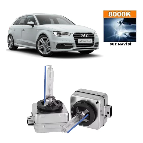 3 Tıkla Audi A3 2012-2016 D3s / D3r 8000k Buz Mavisi Hıd Xenon Ampul 2 Adet - Görsel 2