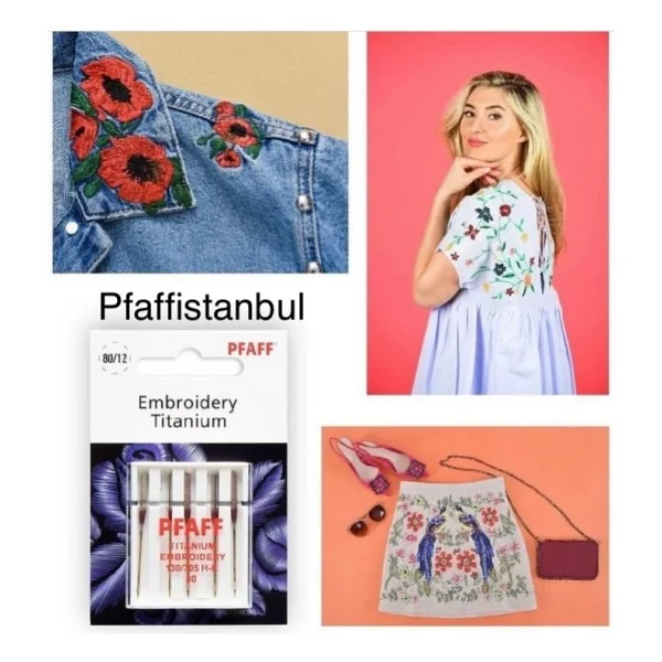 Pfaff Nakış Iğnesi 12 No. (1 Paket=5 Adet) Titanyum (821198096) - Görsel 2
