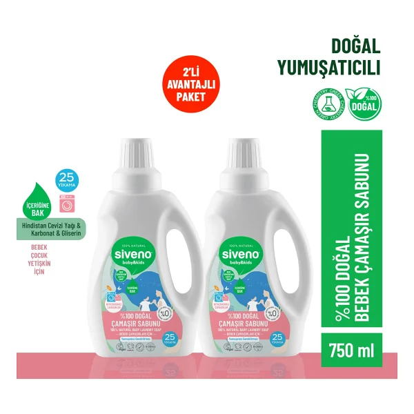 Siveno Baby Doğal Çamaşır Sabunu 750 Ml 2 Adet - Görsel 9