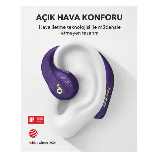 Anker Soundcore Aerofit Pro TWS Mor Open Ear Bluetooth Kulaklık - Görsel 3