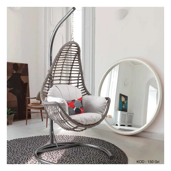 Capri Swing Milas 1 Kişilik Rattan Bahçe Salıncağı - Görsel 8