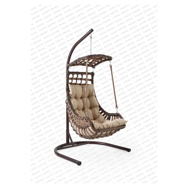 Capri Swing Alaçatı 1 Kişilik Rattan Bahçe Salıncağı - Görsel 7