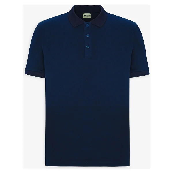 Altınyıldız Classics Erkek Çekmeyen Pamuklu Kumaş Slim Fit Dar Kesim Lacivert Kıvrılmaz Polo Yaka Tişört - 51l-Lacivert - Görsel 8